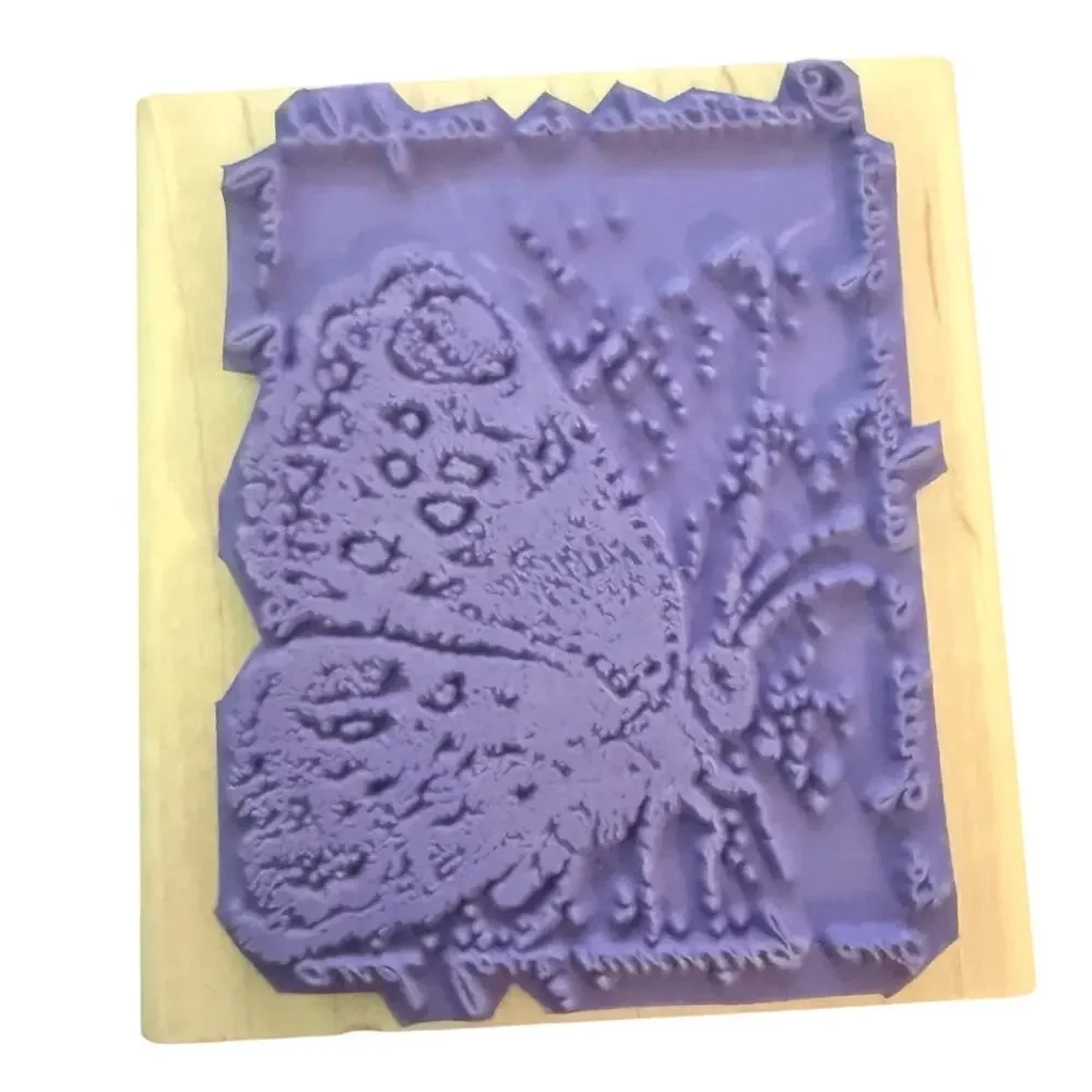 Stampin Up! Vintage 2006 Large Butterfly Gratitude is Two Fold Rubber Stamp